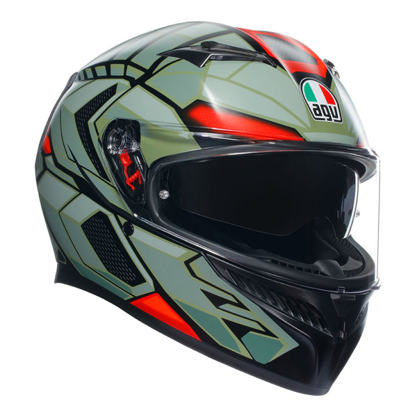 AGV K3 Helmet - Decept Matt Black/Green/Red