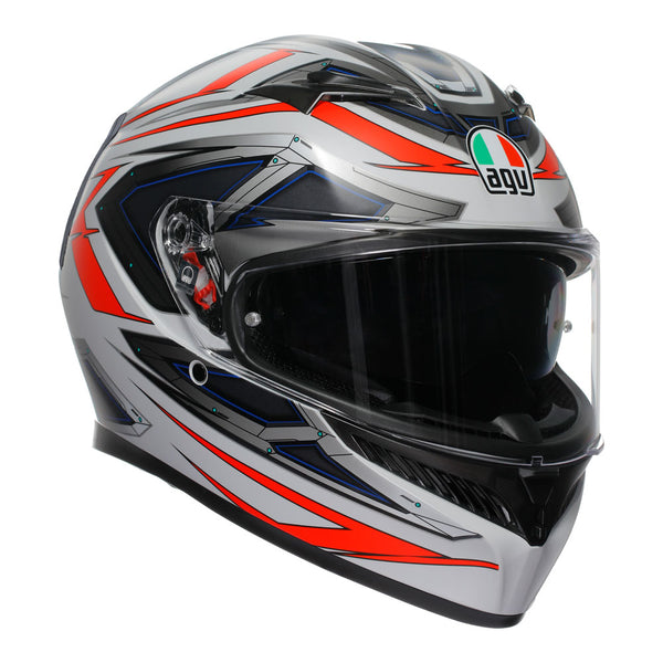 AGV K3 Helmet - Space White/Red/Fluro