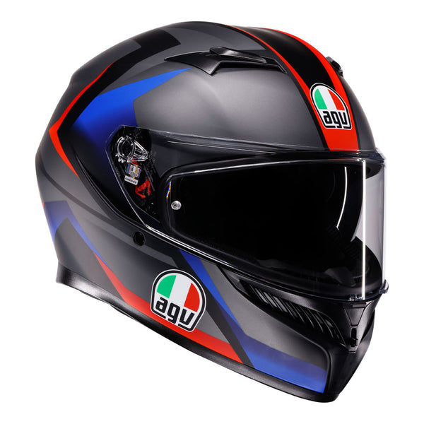 AGV K3 Helmet - Striga Matt Black/Blue/Red