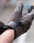 Thumpa's Short Cuff Brown Leather Motorbike Gloves