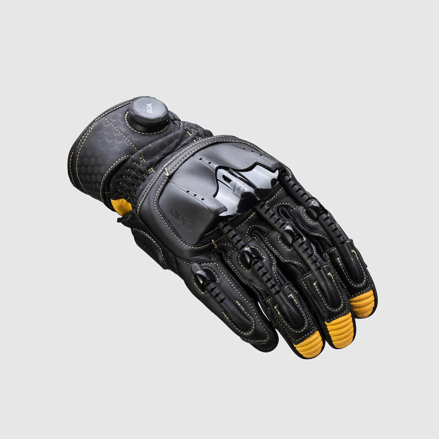Knox Handroid POD MARK5 BLACK サイズL Knox Handroid Pod MK5 Kısa Korumalı Deri Motosiklet Eldiveni