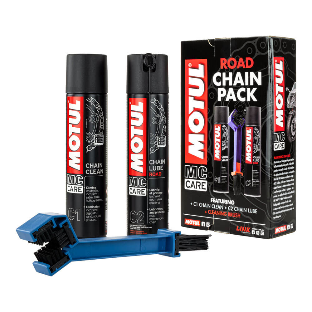 Pack graisse et nettoyant chaîne moto MOTUL Kit Chain Lub Factory