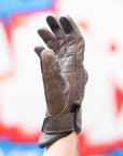 Thumpa's Short Cuff Brown Leather Motorbike Gloves