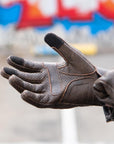 Thumpa's Short Cuff Brown Leather Motorbike Gloves