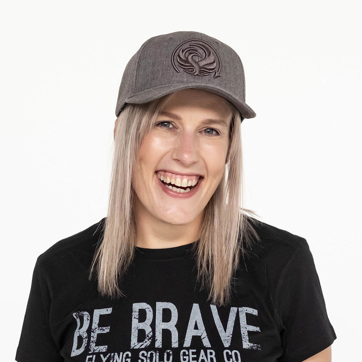 Flying Solo Gear Co | EMBLEM Cap - Heather Grey - Hats - Peak Moto