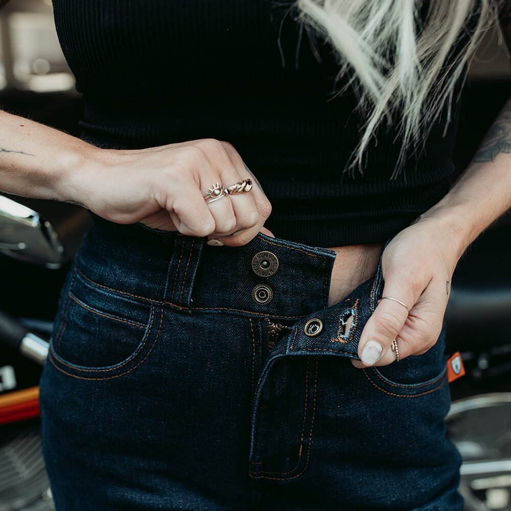 MotoGirl | Ellie Jeans - Black - Women's Pants - Peak Moto