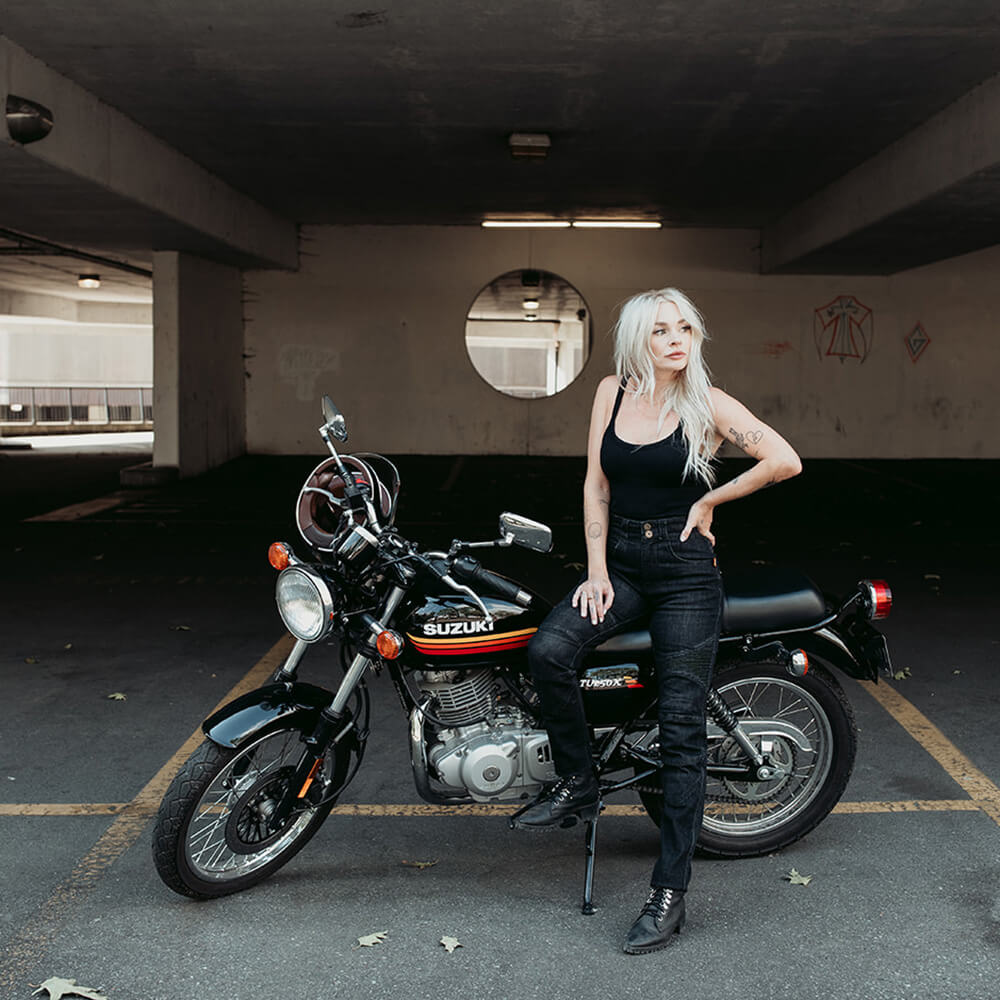 MotoGirl | Ellie Jeans - Black - Women's Pants - Peak Moto