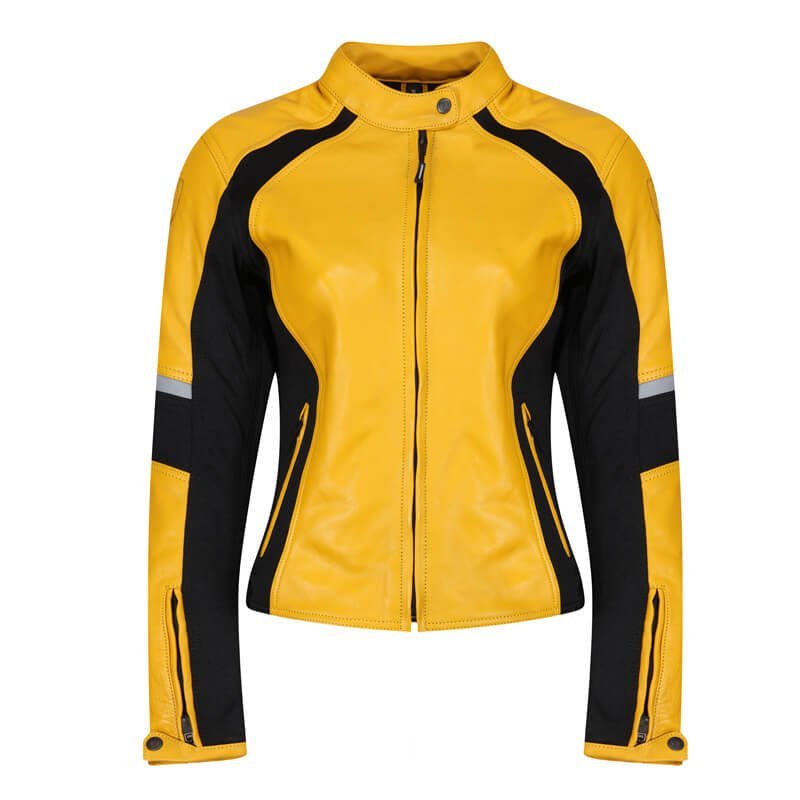 MotoGirl | Fiona Leather Jacket - Yellow - Women's Leather Jackets - Peak Moto