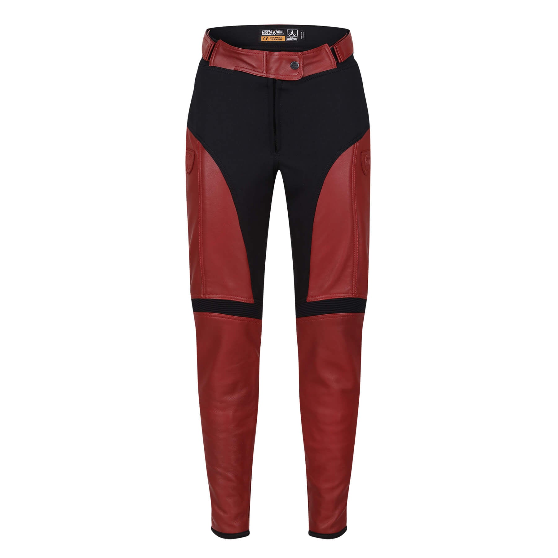 MotoGirl | Fiona Leather Trousers - Red - Women&#39;s Pants - Peak Moto