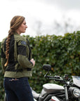 MotoGirl | Jodie Mesh Summer Jacket - Khaki Green - Women's Textile Jackets - Peak Moto