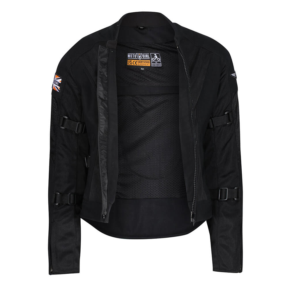 MotoGirl | Jodie Mesh Summer Jacket - Black - Women&#39;s Textile Jackets - Peak Moto