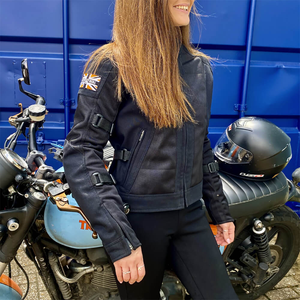 MotoGirl | Jodie Mesh Summer Jacket - Khaki Green - Women&#39;s Textile Jackets - Peak Moto