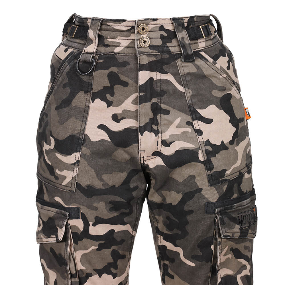 MotoGirl | Lara Cargo Pants - Camo - XS / AU 6 / US 4 - Women&#39;s Pants - Peak Moto