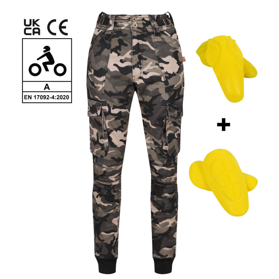 MotoGirl | Lara Cargo Pants - Camo - XS / AU 6 / US 4 - Women&#39;s Pants - Peak Moto