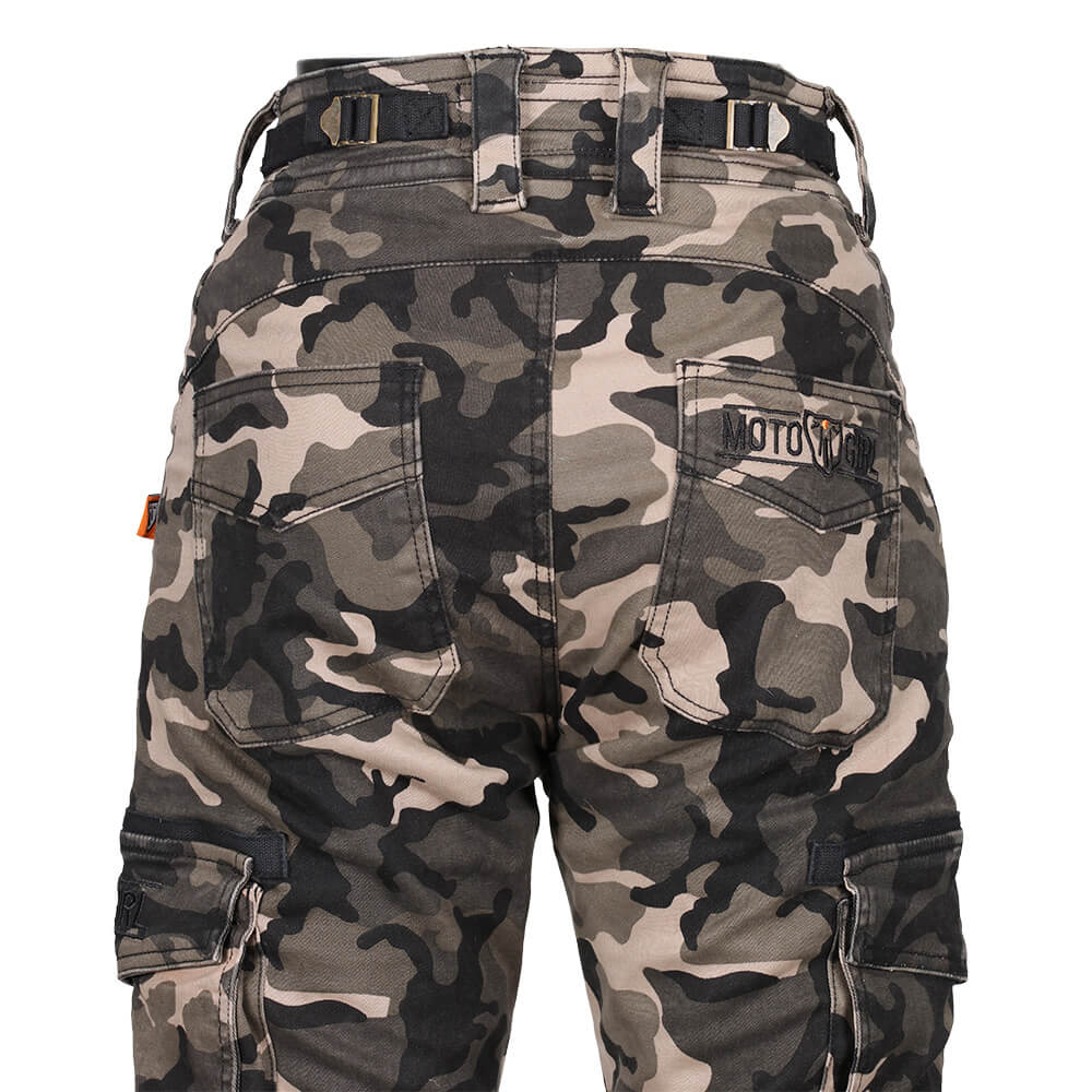 MotoGirl | Lara Cargo Pants - Camo - XS / AU 6 / US 4 - Women&#39;s Pants - Peak Moto