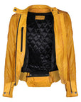 MotoGirl | Valerie Leather Jacket - Yellow - Women's Leather Jackets - Peak Moto