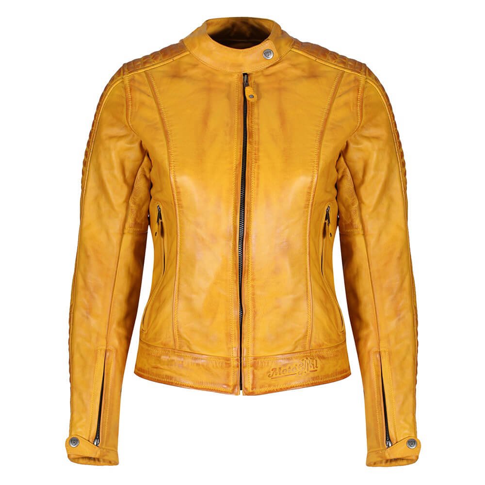 MotoGirl | Valerie Leather Jacket - Yellow - Women&#39;s Leather Jackets - Peak Moto