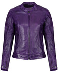 MotoGirl | Valerie Leather Jacket - Purple - Women's Leather Jackets - Peak Moto