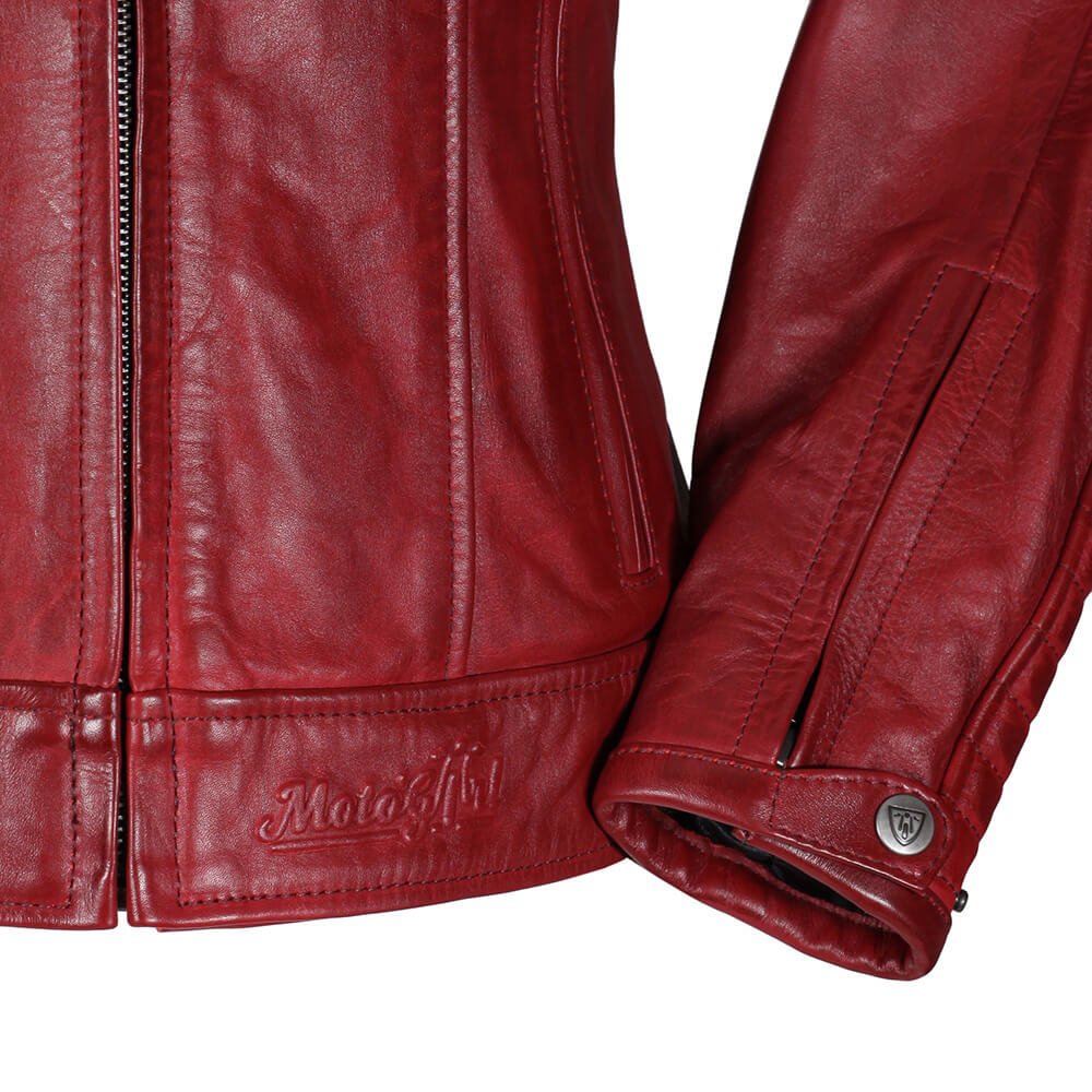 MotoGirl | Valerie Leather Jacket - Red - Women&#39;s Leather Jackets - Peak Moto