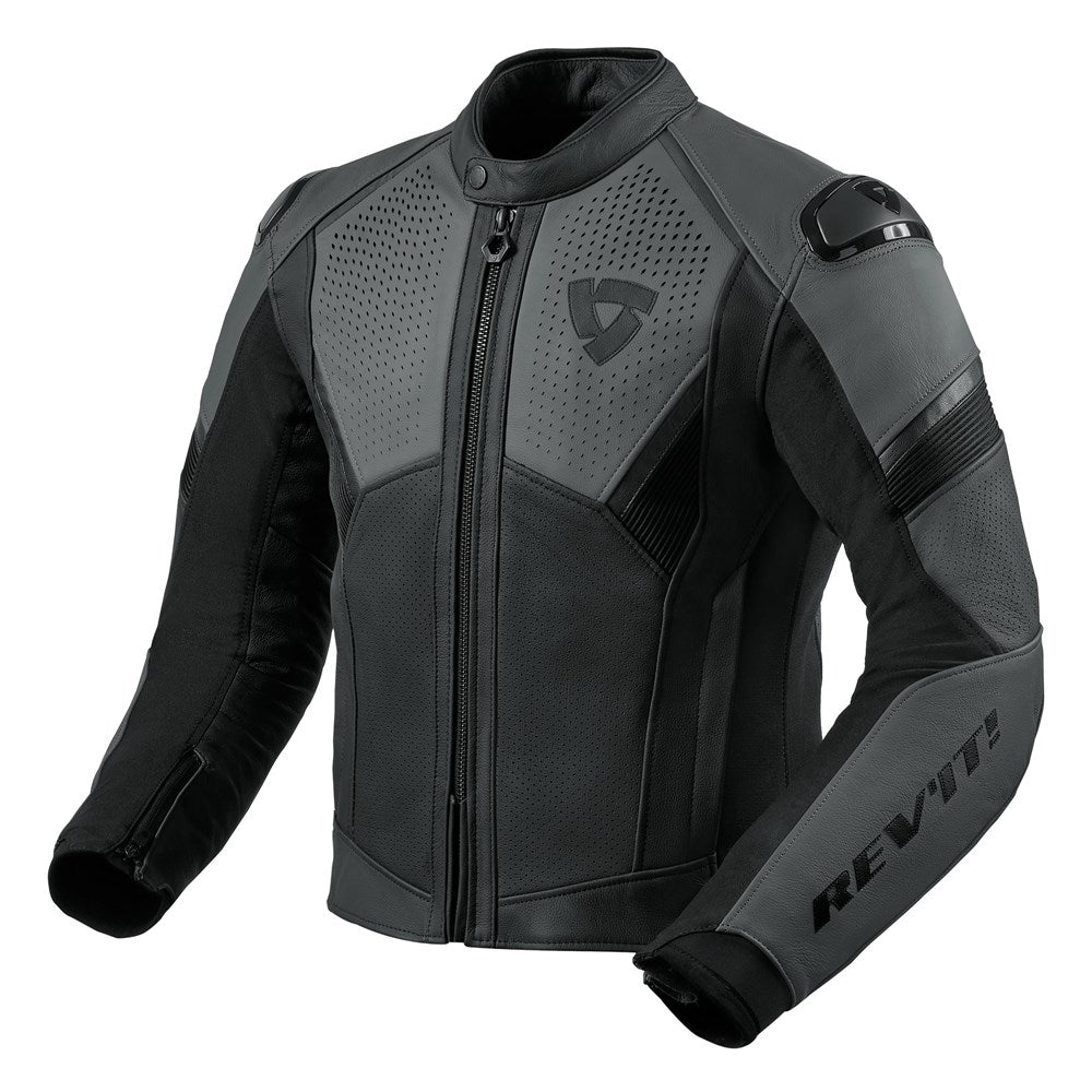 REV&#39;IT! | Jacket Matador - Black - Anthracite - Men&#39;s Leather Jackets - Peak Moto