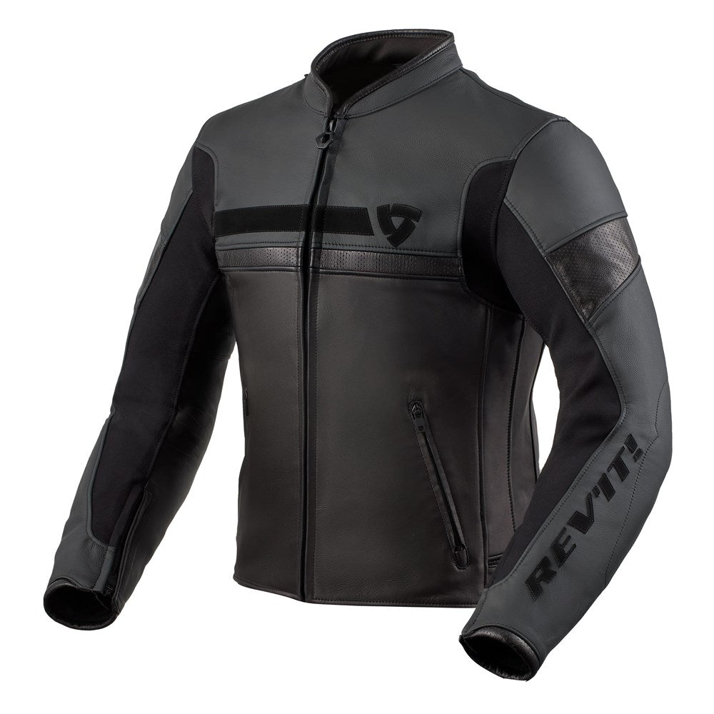 REV'IT! | Mile Men's Leather Jacket - Black - Men's Leather Jackets - Peak Moto