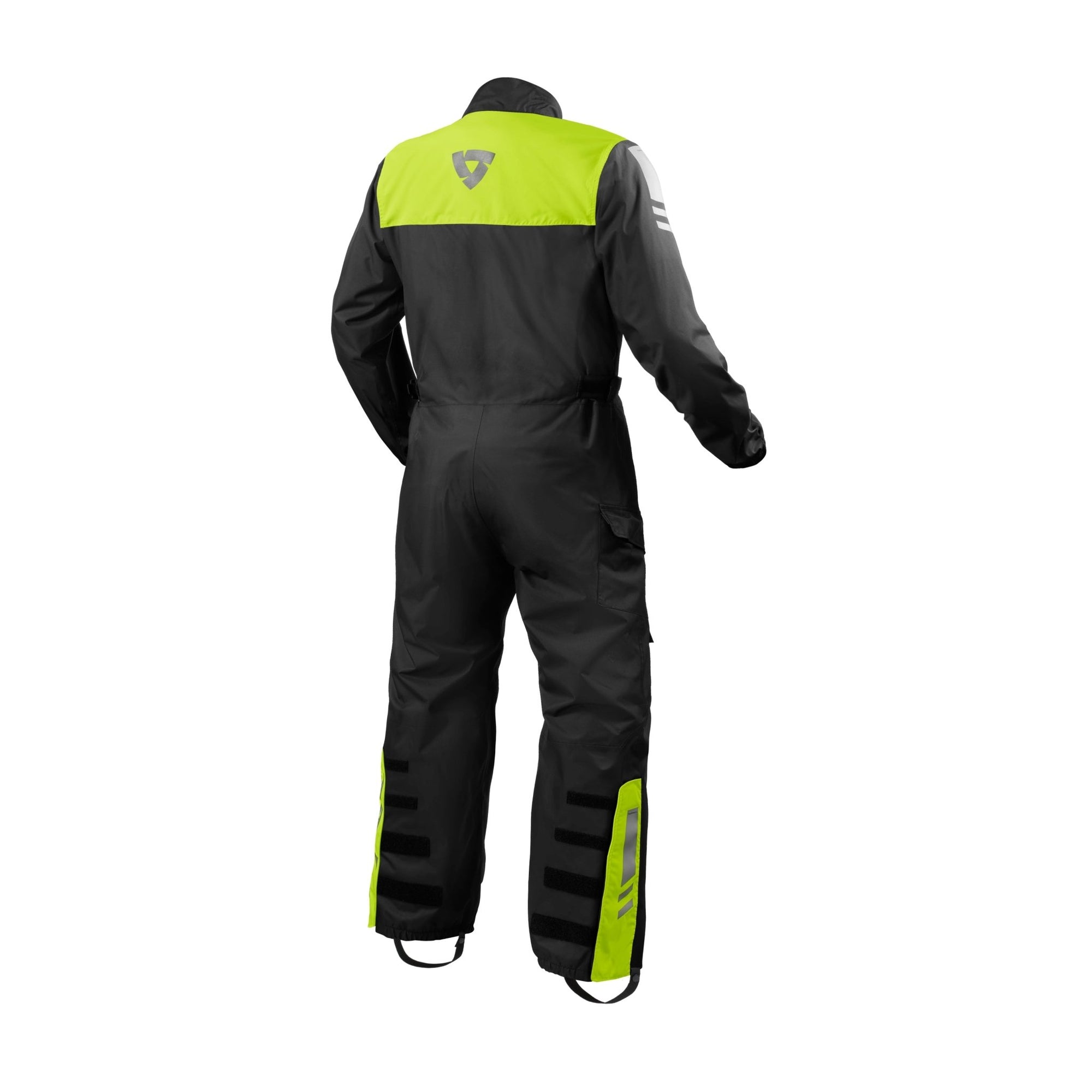 REV'IT! | Pacific 4 H2O Rainsuit - Black - Neon Yellow - Rainwear & Safety - Peak Moto