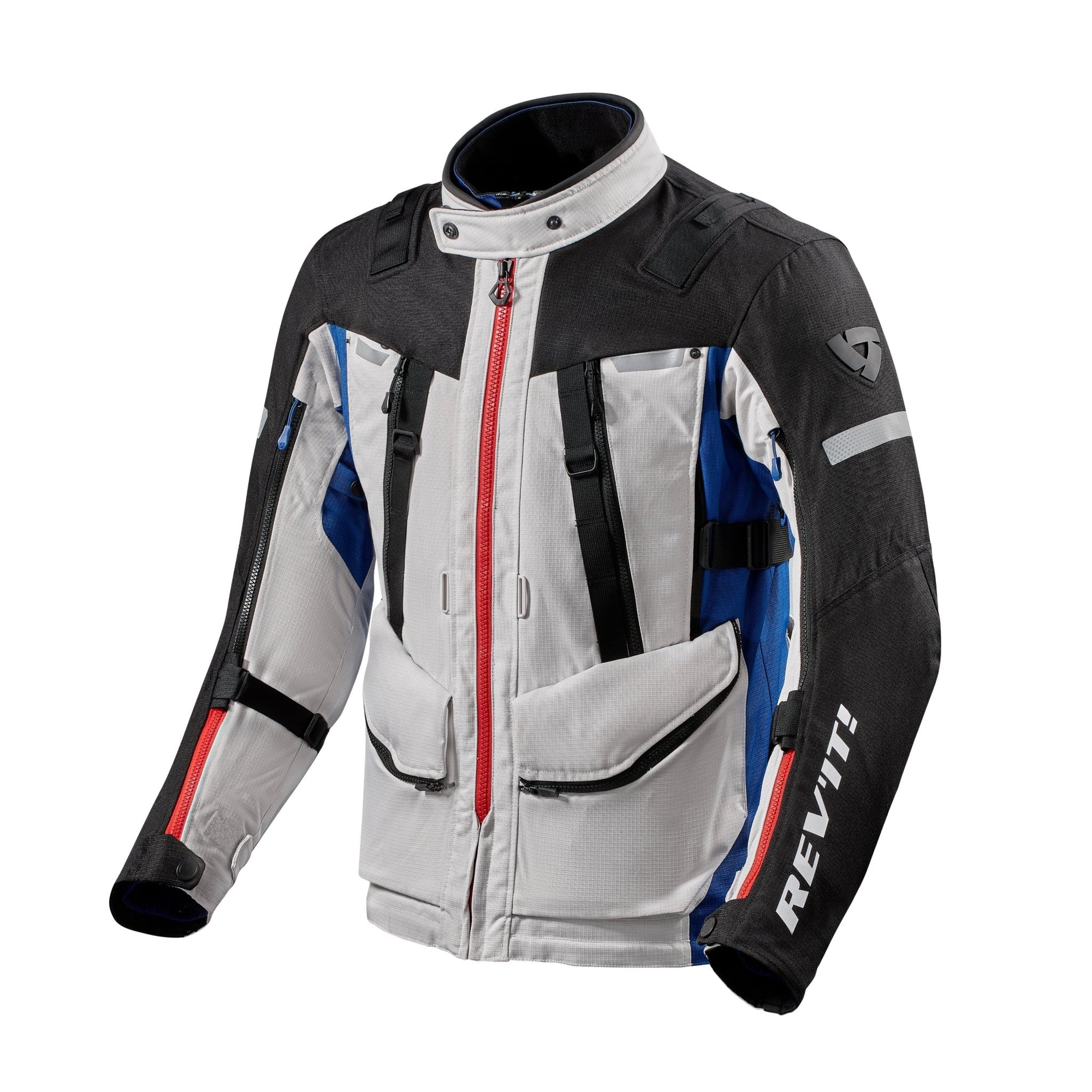 REV&#39;IT! | Sand 4 H20 Men&#39;s Jacket - Silver/Blue - Men&#39;s Textile Jackets - Peak Moto