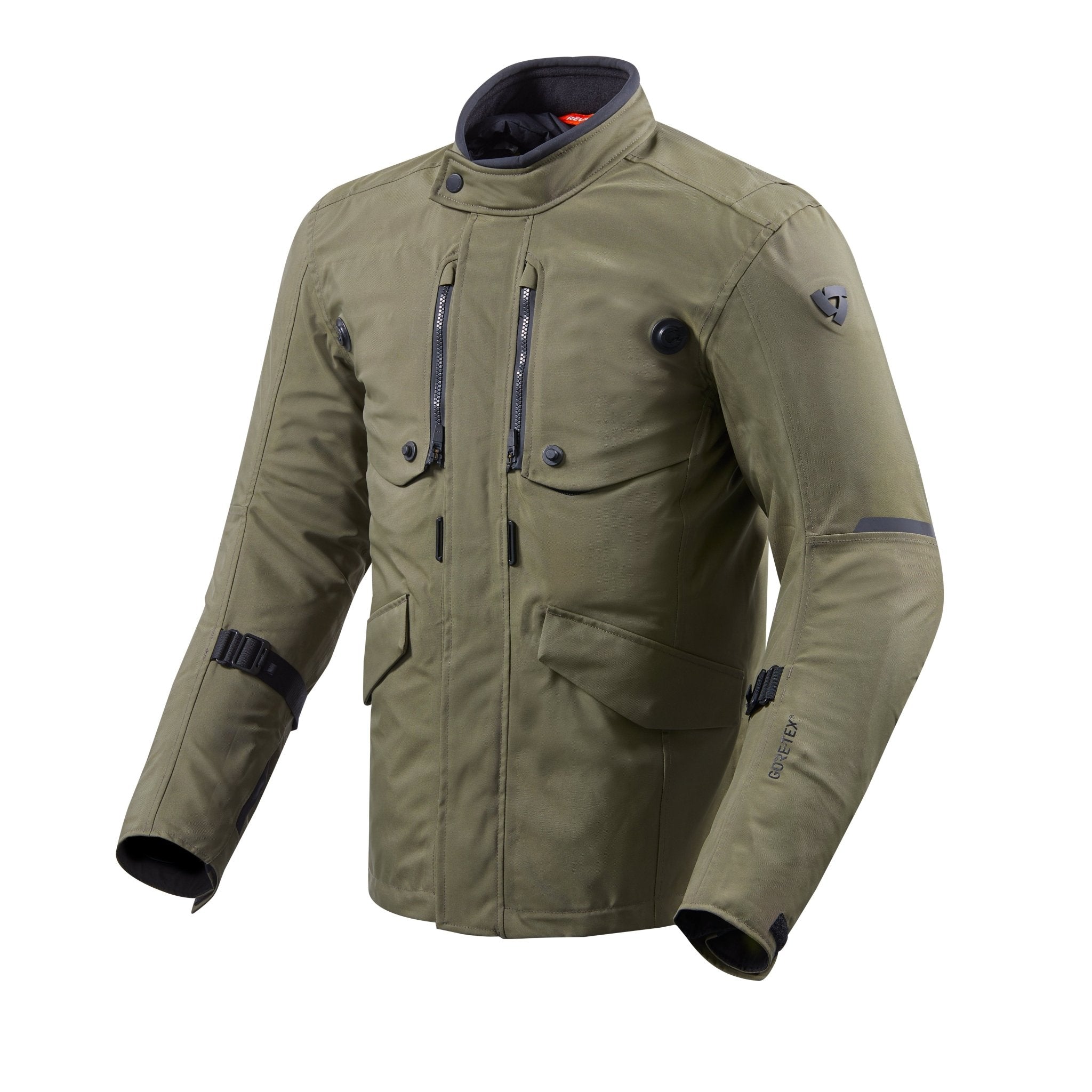 REV'IT! | Trench GTX Jacket - Dark Green - Men's Textile Jackets - Peak Moto